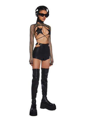 Nights Into Mornings Vegan Leather Shorts