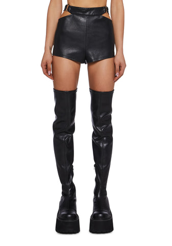 Nights Into Mornings Vegan Leather Shorts