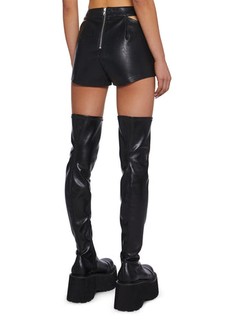 Nights Into Mornings Vegan Leather Shorts