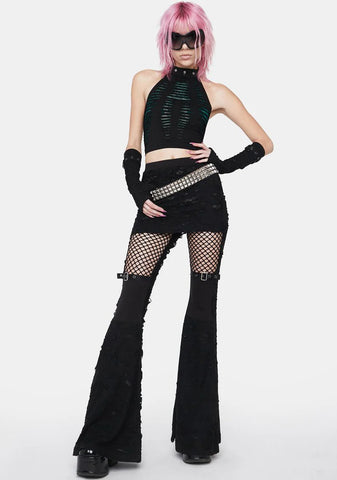 Hollowed Out Spider Print Vest