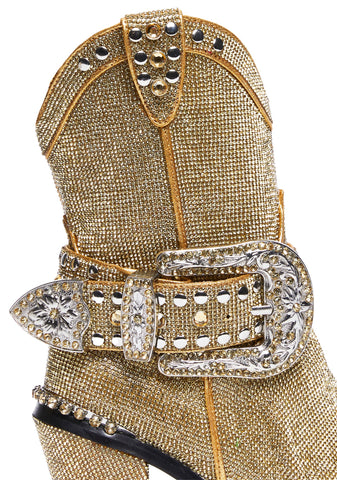 Sheriff Shine Cowboy Boots - Gold