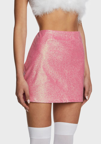 Twinkle Kiss Glitter Mini Skirt