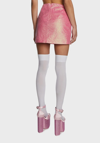 Twinkle Kiss Glitter Mini Skirt