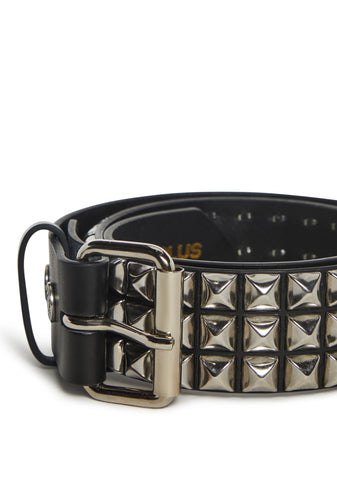 Noir Belt With Pyramid Studs