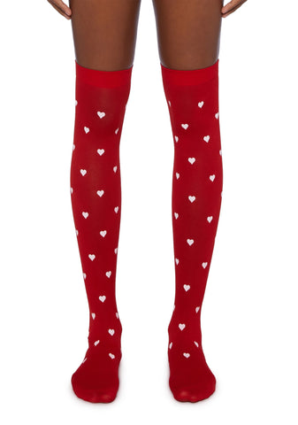 Love Had A Crush Thigh High Socks