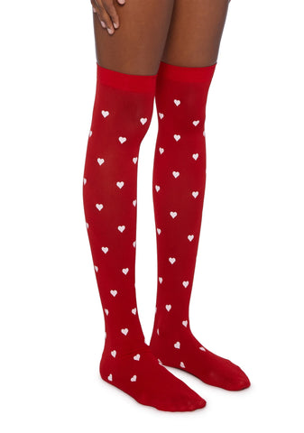 Love Had A Crush Thigh High Socks