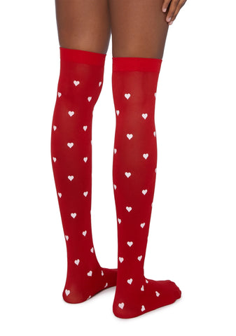 Love Had A Crush Thigh High Socks