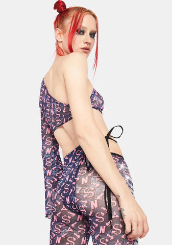 Cum & Play One Shoulder Tie Top