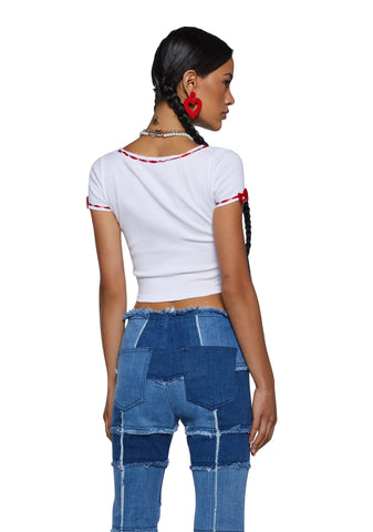 A Little Ditty Ribbon Trim Tee