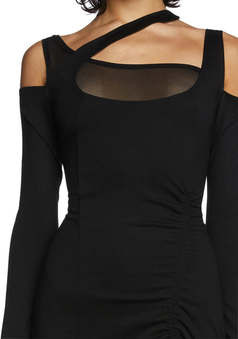 Drop A Name Long Sleeve Mini Dress