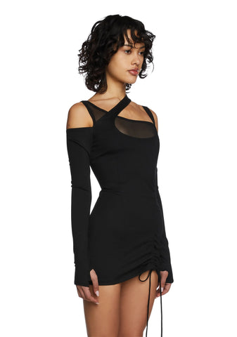 Drop A Name Long Sleeve Mini Dress