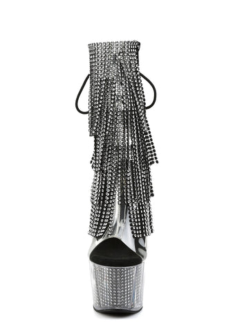 Adore-1017SRS Platform Ankle Boots-Clear