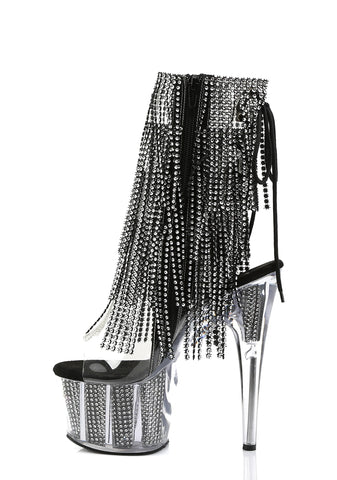 Adore-1017SRS Platform Ankle Boots-Clear