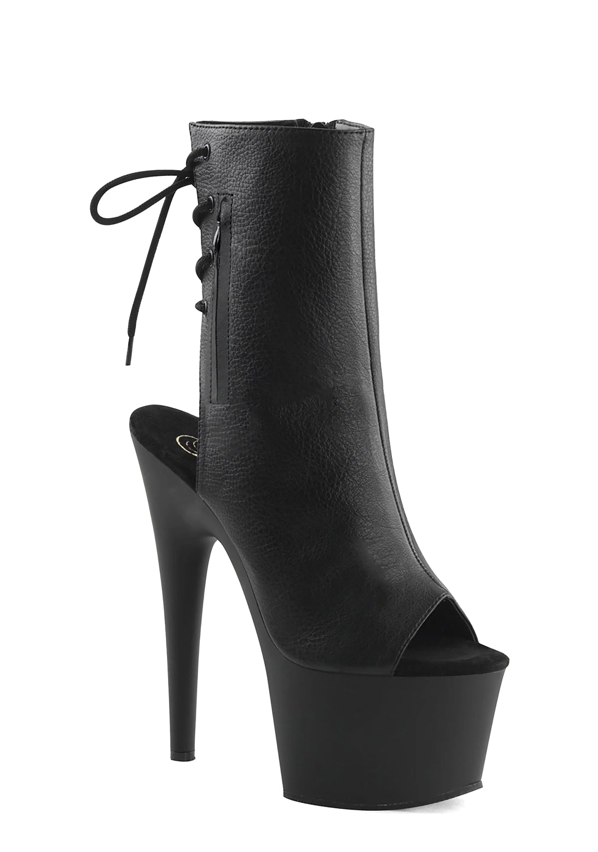 Adore-1018 Platform Ankle Boots-Black PU