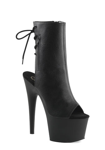 Adore-1018 Platform Ankle Boots-Black PU