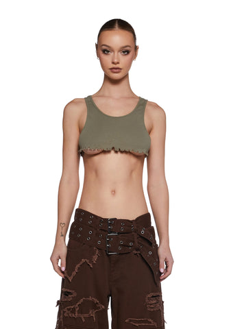 No Regulations Crop Tank - Green