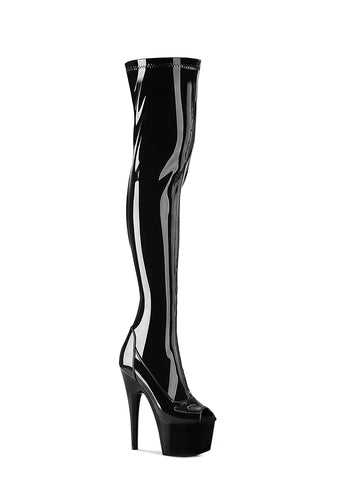 Adore-3011 Platform Thigh High Boots-Black