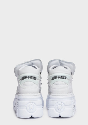 White Metallic S53 Leather Sneakers