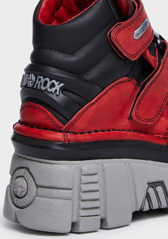 Red M-285-S39 Ankle Boots