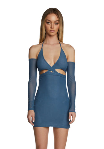 Slate I'm A Catch Cutout Mini Dress