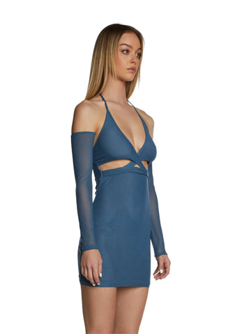 Slate I'm A Catch Cutout Mini Dress