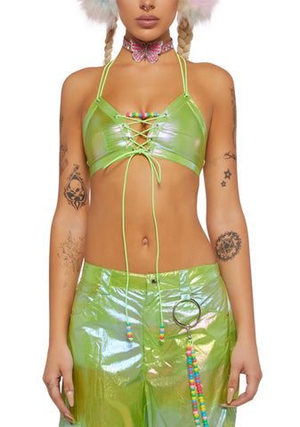 Ace Of Bass Lace-Up Bra Top