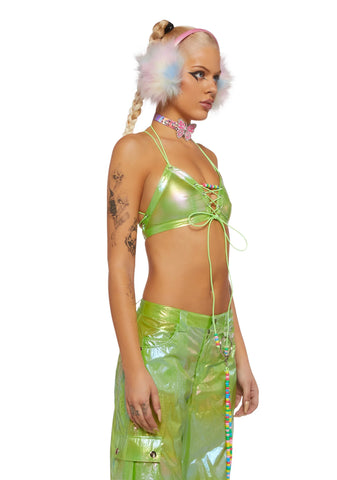 Ace Of Bass Lace-Up Bra Top