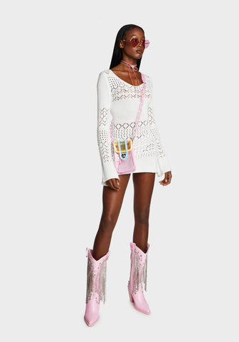 California Dreamin’ Crochet Mini Dress