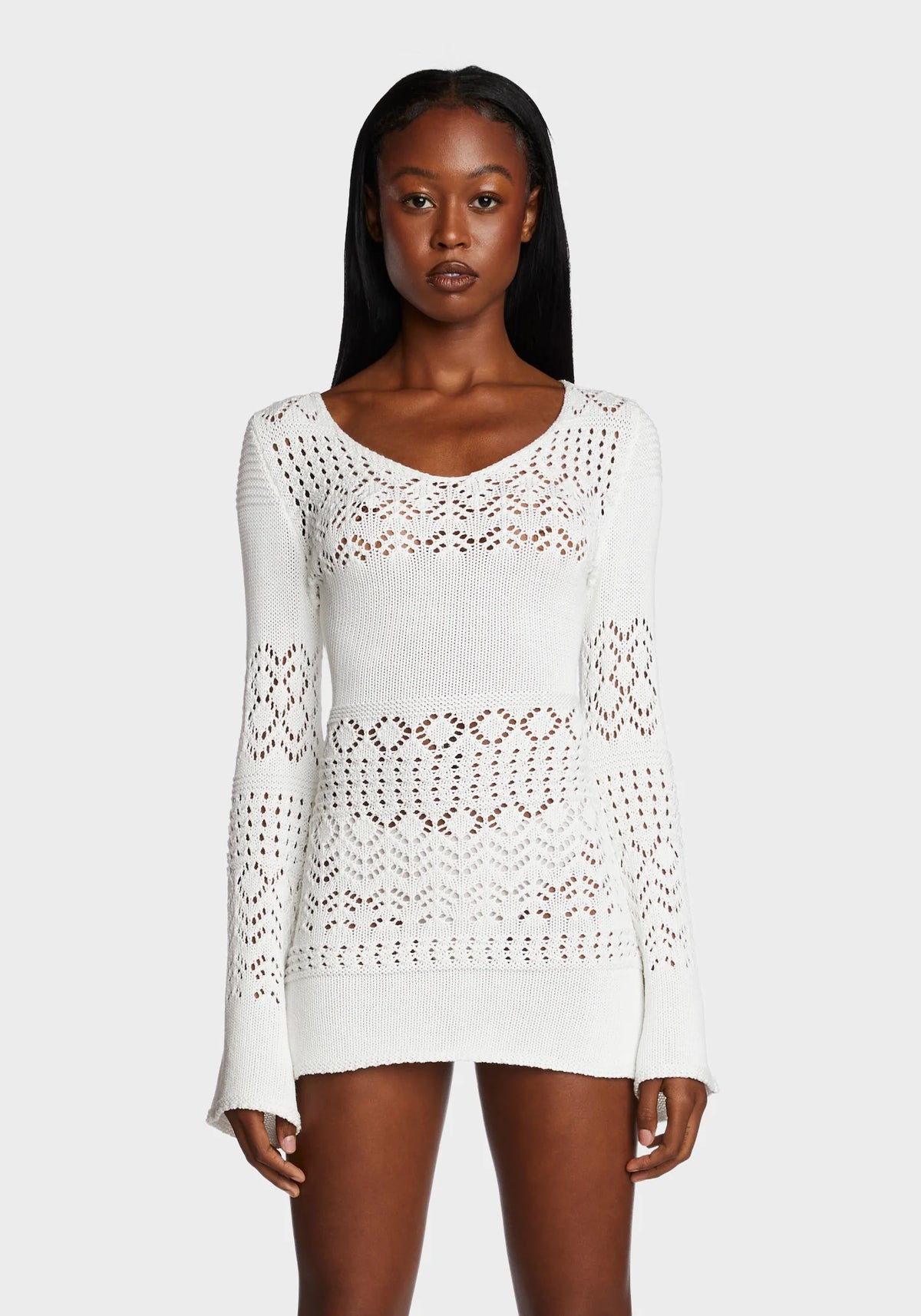 California Dreamin’ Crochet Mini Dress