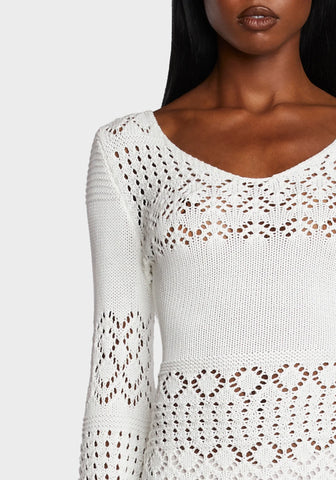 California Dreamin’ Crochet Mini Dress