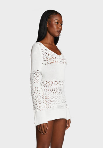 California Dreamin’ Crochet Mini Dress