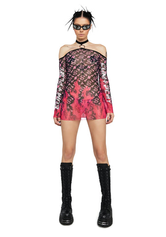 Flame Monogram Mini Dress