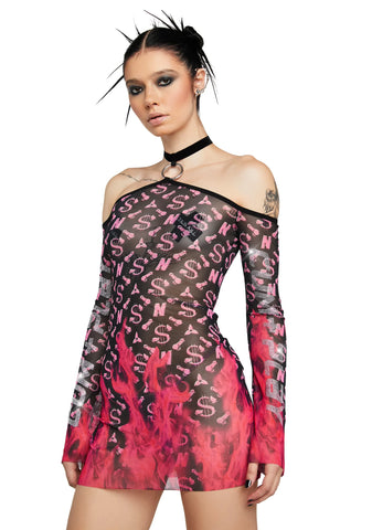 Flame Monogram Mini Dress