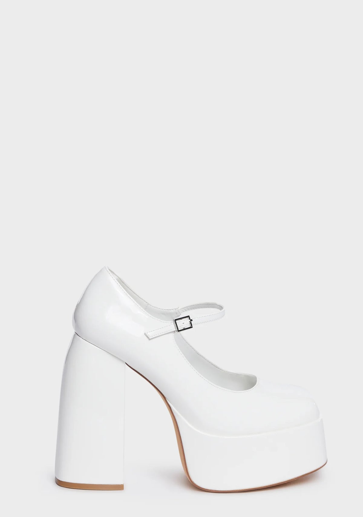 White Sweet Attitude Platform Heels