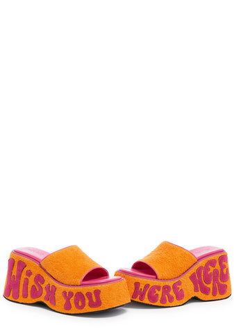 Jetset Jealousy Platform Sandals- Orange