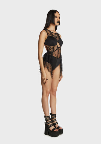 Netted One Piece Swimsuit