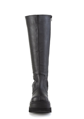 Shaker-100WC Platform Wide Calf Knee High Boots