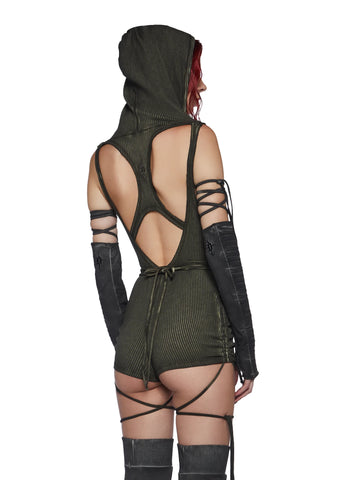 Distortion Hooded Racerback Romper