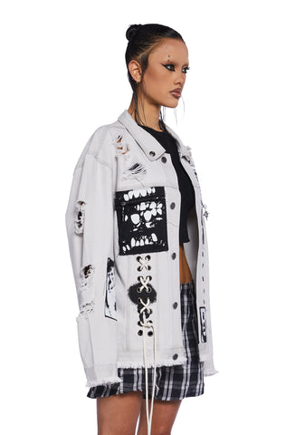 Distortion Unisex Distressed Denim Jacket