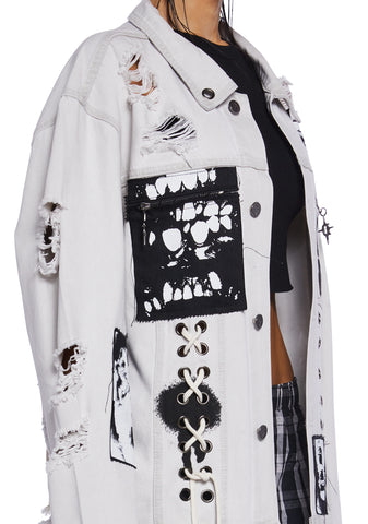 Distortion Unisex Distressed Denim Jacket