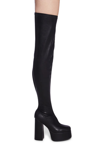 The Redemption Stretch Thigh High Boots