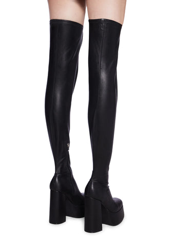 The Redemption Stretch Thigh High Boots