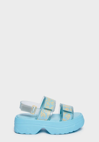 Blue Brave Platform Sandals