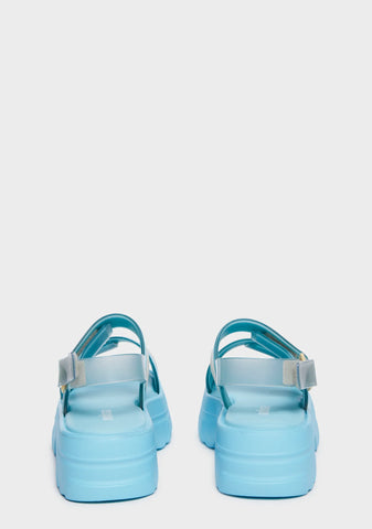Blue Brave Platform Sandals