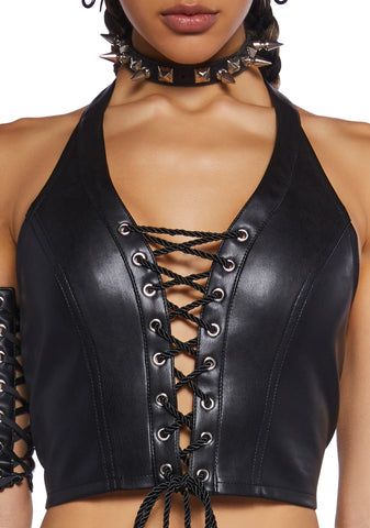 Groundwork Lace-Up Halter Top
