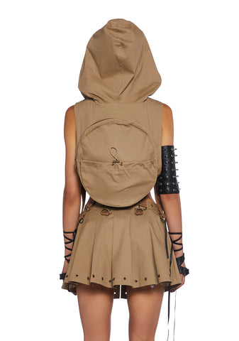 Greatest Escape Backpack Hoodie - Sand