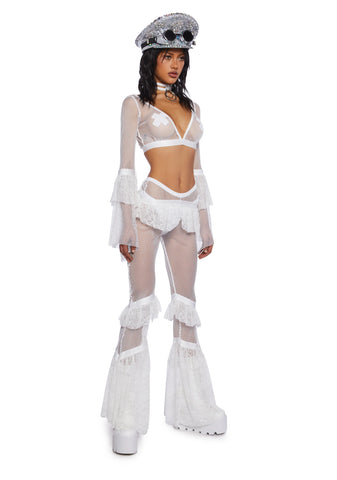 Saints & Sinners Fishnet Flare Pants