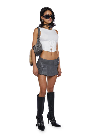 Search And Destroy Corset Tank - White