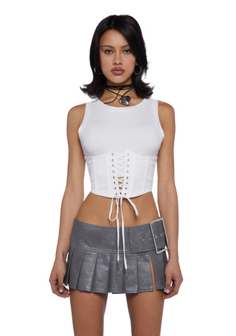 Search And Destroy Corset Tank - White