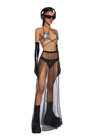 Evil Beatz Sheer Maxi Skirt